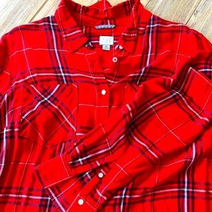 Target New Day, Plaid long sleeve button down, like new!